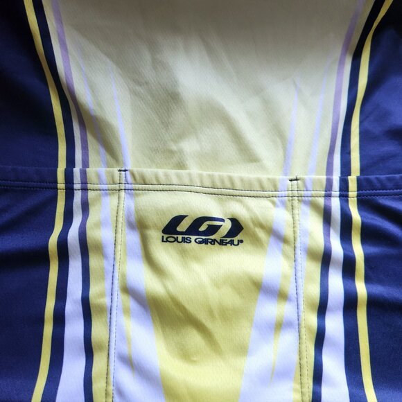 Louis Garneau Cycling Jersey Mens XL Short Sleeve 1/2 Zip Lumina Blue Yellow - Picture 9 of 9